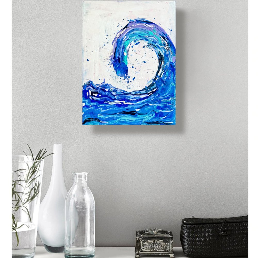 Wave Painting Fluid Original Art Art Canvas Art Wave Wall Art California Wall Ar - Picture 6 of 11